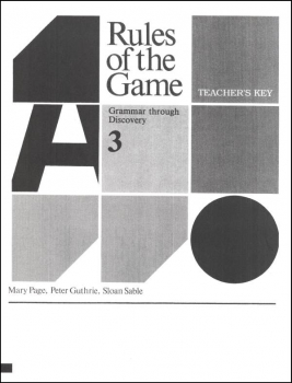 Rules of the Game Book 3 Teacher's Key