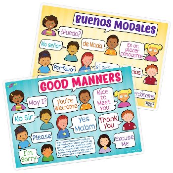 Good Manners Remarkable Activity Mat English and Spanish | Top Notch ...