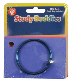 Study Buddies - 100 Cards with Corner Drill in Assorted Colors (2" x 3")