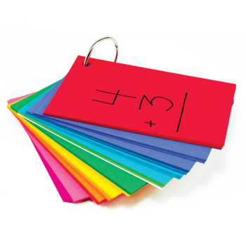 Study Buddies - 100 Cards with Corner Drill in Assorted Primary Colors (3" x 5")