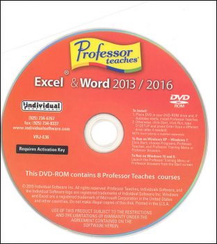 Professor Teaches Excel & Word 2013 & 2016 (Mini)