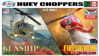 Snap Huey Choppers 2 Pack Gunship/Firefighter Models
