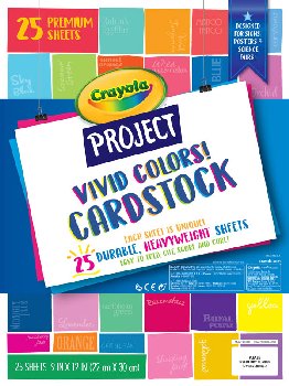 Crayola Project Vivid Colors! Cardstock (25 sheets)