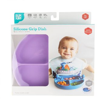 Silicone Divided Grip Dish - Lavender