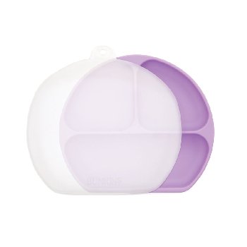 Silicone Grip Dish 3 Section + Lid - Lavender
