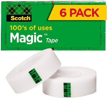 Scotch Magic Tape 6 pack 3/4" x 1296