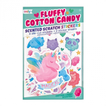 Fluffy Cotton Candy Scented Scratch Stickers (10 piece set)