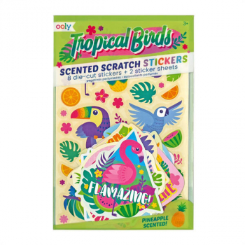 Tropical Birds Scented Scratch Stickers (10 piece set)