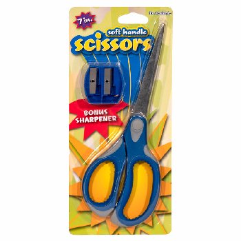 Ultimate Soft Handle Student 7" Scissors w/ Sharpener