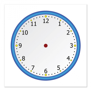 Low Tac Dry Erase Blank Clock Face Chart (24"x 24")
