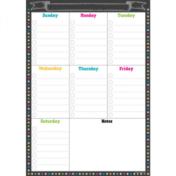 Clingy Thingies - Chalkboard Brights Weekly Schedule