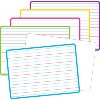 Double-Sided Writing Dry Erase Boards (pack of 5) (1 of each color 5 borders)