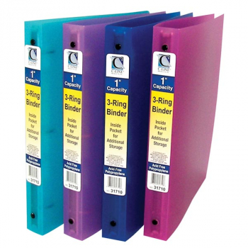 3-Ring Poly Binder 1" Capacity (Assorted Colors)