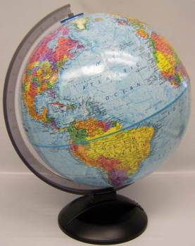 Traveler Globe - 12" diam/blue/rsd relf/pl bs