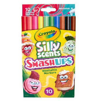 Crayola Silly Scents Smash Ups Slim Washable Scented Markers - 10 count