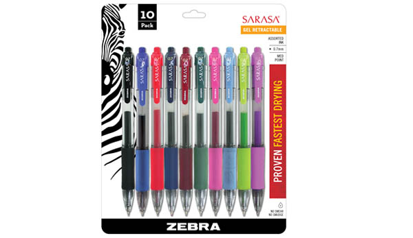 Sarasa Retractable Gel Pens - assorted colors (10 pack)