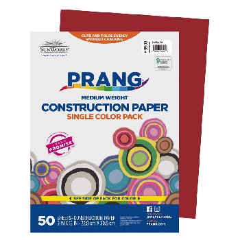 SunWorks Construction Paper Holiday Red 9"x12"