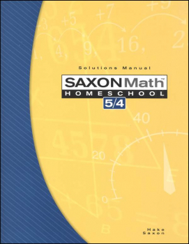 Math 5/4 Homeschool Solutions Manual (3rd Edition)