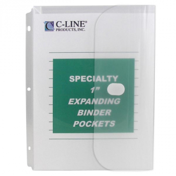 Side Loading Poly Binder Pocket, Clear 10-Pack