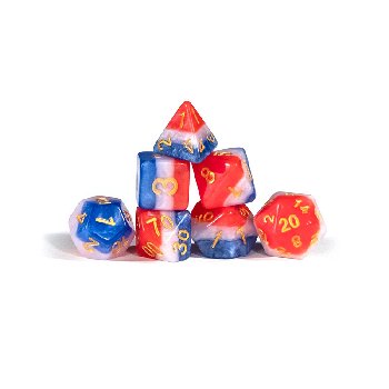 7 Piece Polyhedral Dice Set (4 Layered) - Old Glory