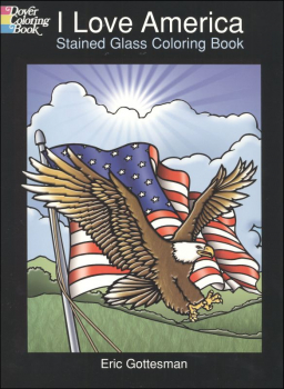 I Love America Stained Glass Coloring Book