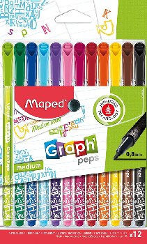 Graph'Peps Medium Felt Tipped Pens (pack of 12)