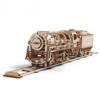 Ugears 3D Wooden Mechanical Model Locomotive & Tender