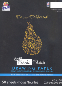 Pacon Basic Black Art Drawing Paper (9" x 12")--50 Sheets