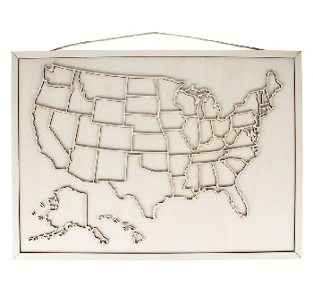 USA Oversized Wood Map