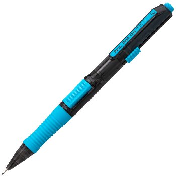 Quick Click Pop Mechanical Pencil, 0.7mm-Black Barrel with Sky Blue Trim