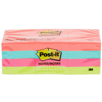 Post-It Mini Notes in Cape Town Colors 1.5" x 2" (12 pads, 100 sheets/pad)