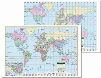 World Study Pad Map - Double Sided - 50 Sheets (17" x 11")