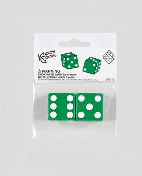 Green Dice - 25mm (1") One Pair