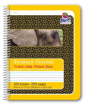 Pacon Spiral Composition Book - 1/2" Picture Story Ruled (Yellow)