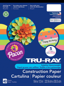 Tru-Ray Sulphite Construction Paper Pad (Hot Color Assortment)