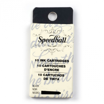 Speedball Calligraphy Fountain Pen Ink Cartridges Set - Black (10 pack)