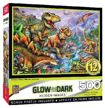 Hidden Image Glow in the Dark - Dinosaur Valley Puzzle (500 piece)