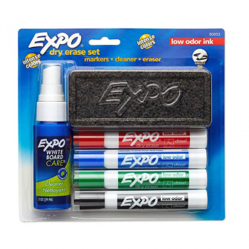 Expo Low Odor Chisel Tip Dry Erase Marker Set