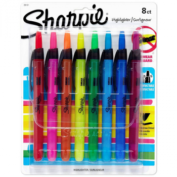 Sharpie Accent Retractable Fluorescent Highlighter - Assorted 8 Pack