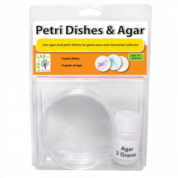Plastic Petri Dish, Set of 3 w/ Agar