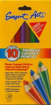 Easy Grip Triangle Colored Pencils - Set of 10