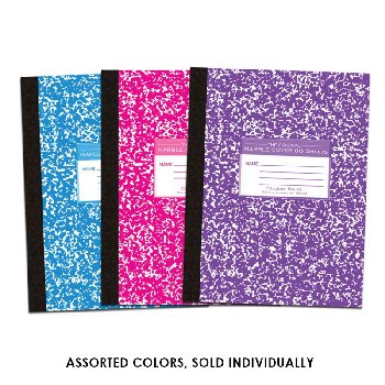 Composition Book with Flex Marble Cover - 80 sheets (Assorted Colors)