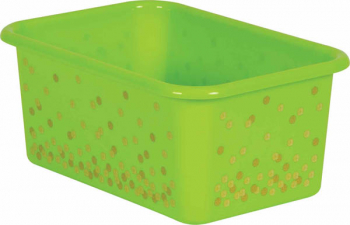 Lime Confetti Small Plastic Storage Bin