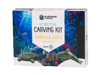 Soapstone Carving Kit - Turtle & Orca