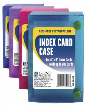 Poly Index Card Case for 4 x 6 cards - Assorted Colors