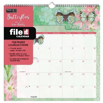 Butterflies 2024 File-It Wall Calendar