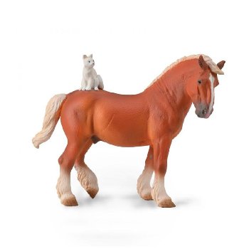 Draft Horse with Cat (CollectA)