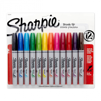 Sharpie Brush Tip - 12 count (assorted colors)