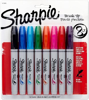Sharpie Brush Tip - 8 count (assorted colors)