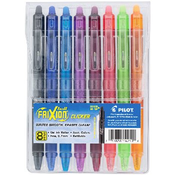 Frixion Clicker Erasable Pen Fine Point (assorted colors) 8 pack